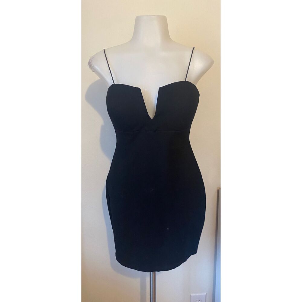 Lush Spaghetti Strap Black Cocktail Dress